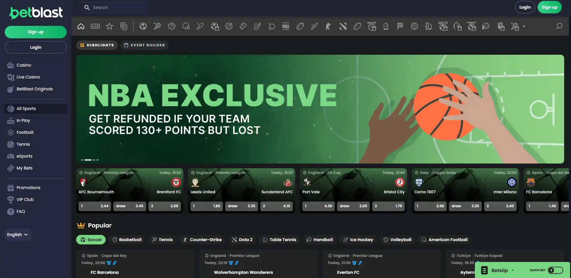 Sportsbook image of BetBlast