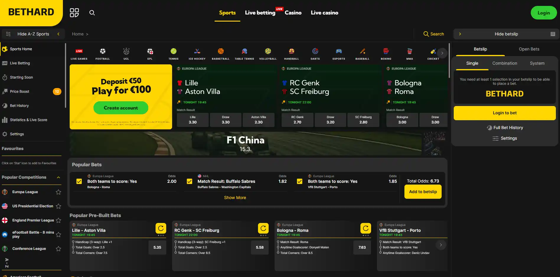 Sportsbook image of Bethard