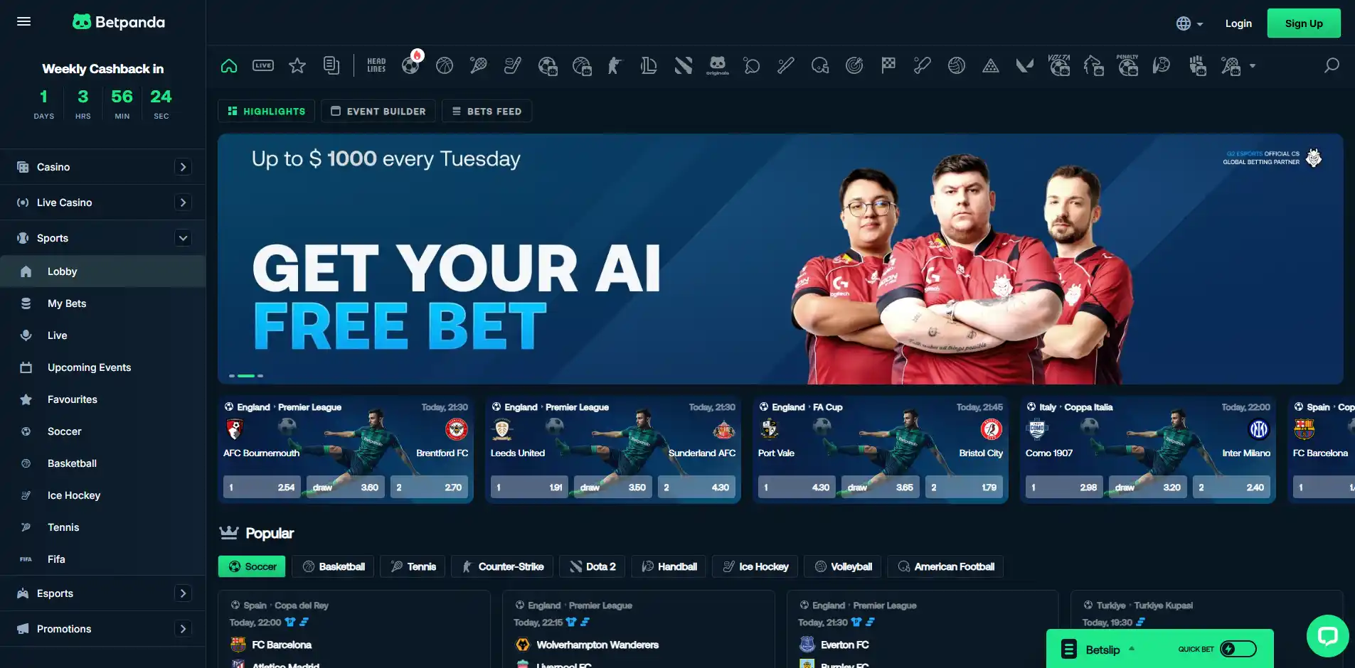Sportsbook image of Betpanda