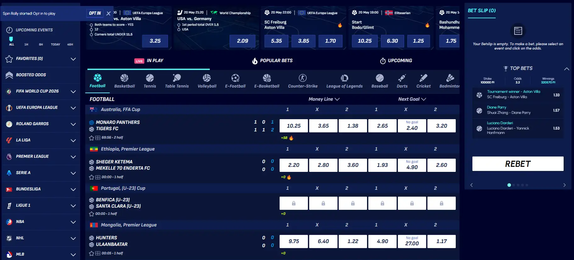 1st live betting image of Betscore