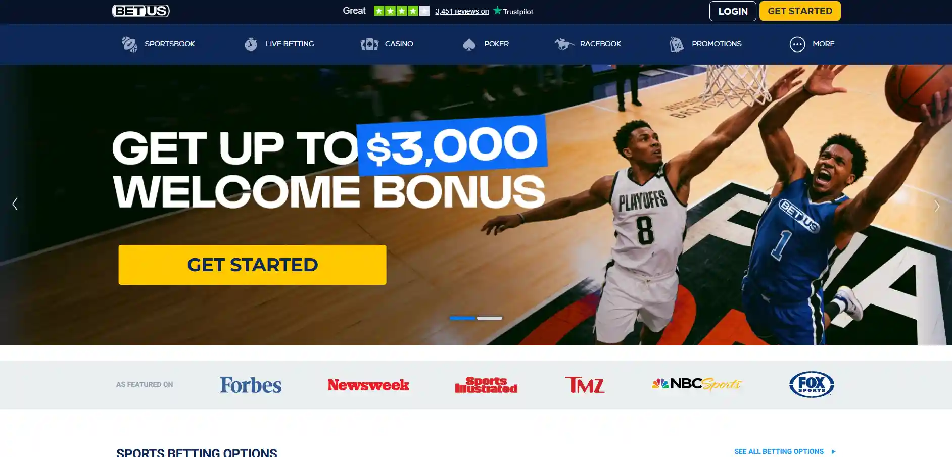 Homepage image of BetUS