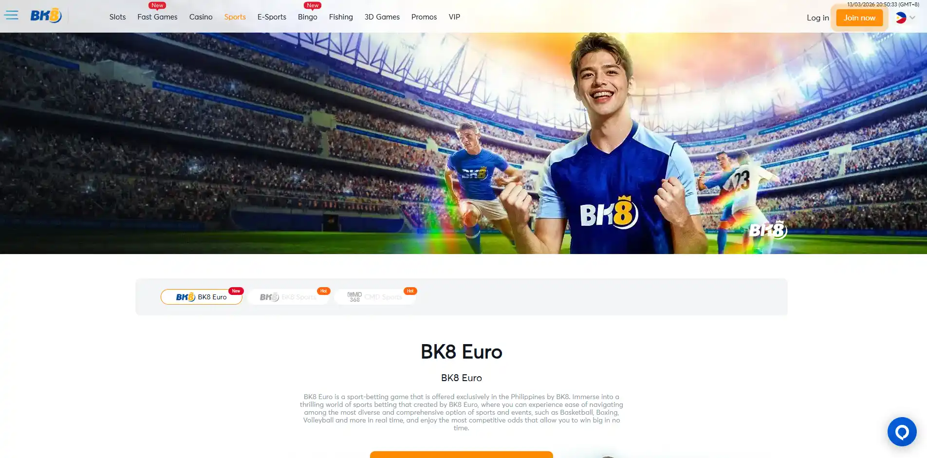 Sportsbook image of BK8