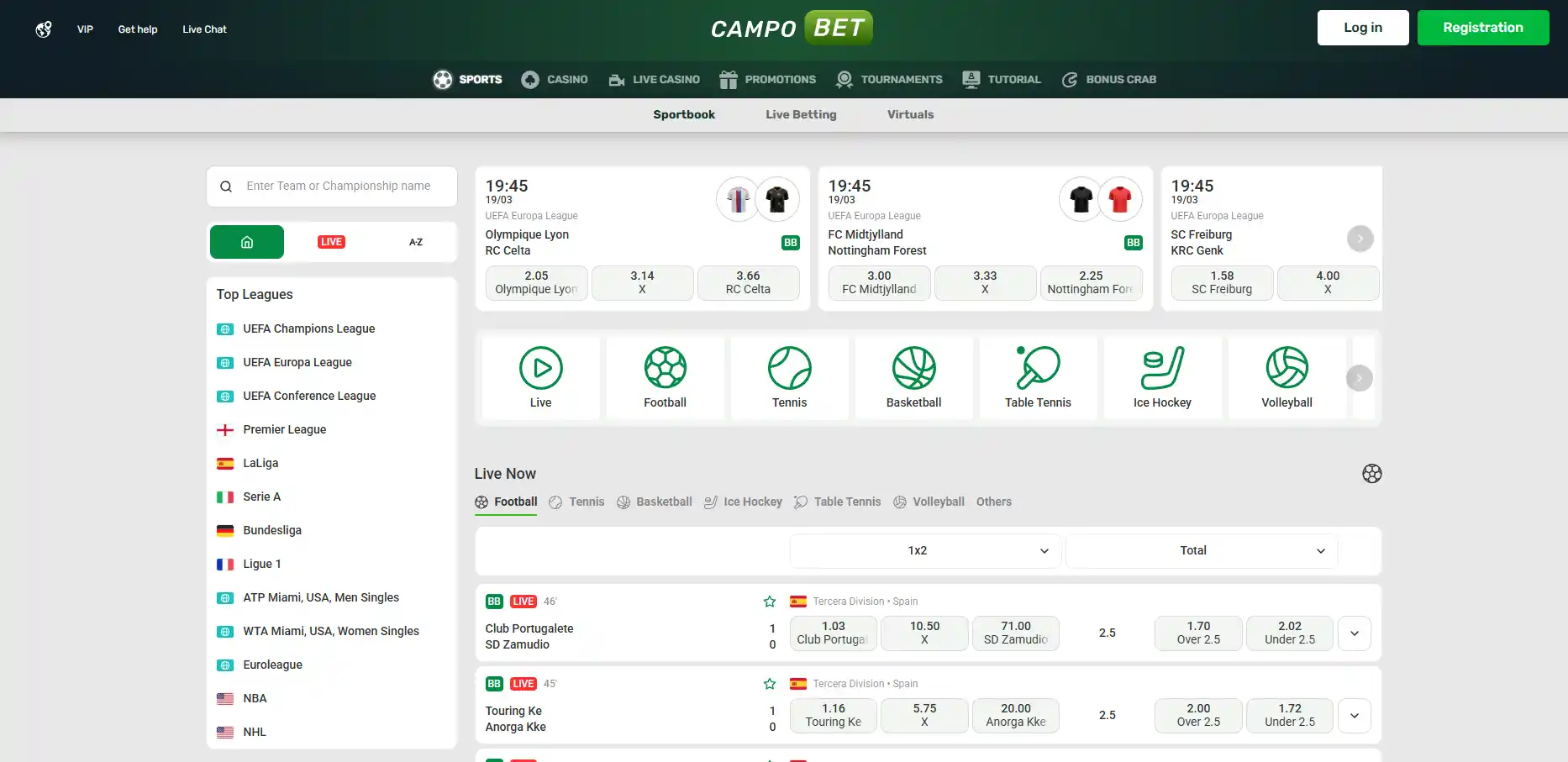Sportsbook image of Campobet