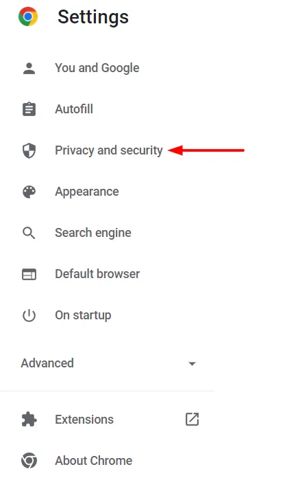 Visual representations of Chrome privacy settings
