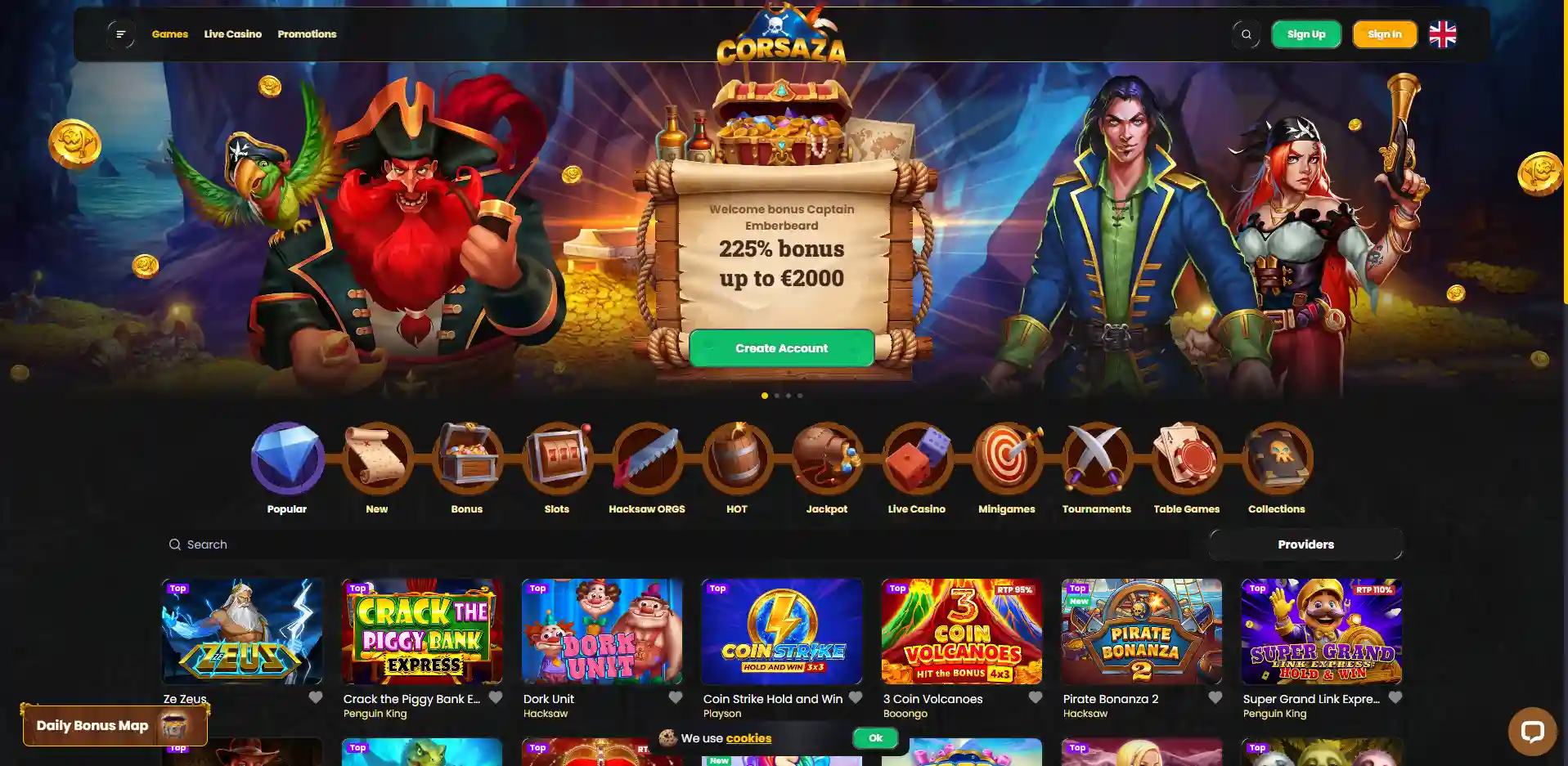 Image of the Corsaza Casino section