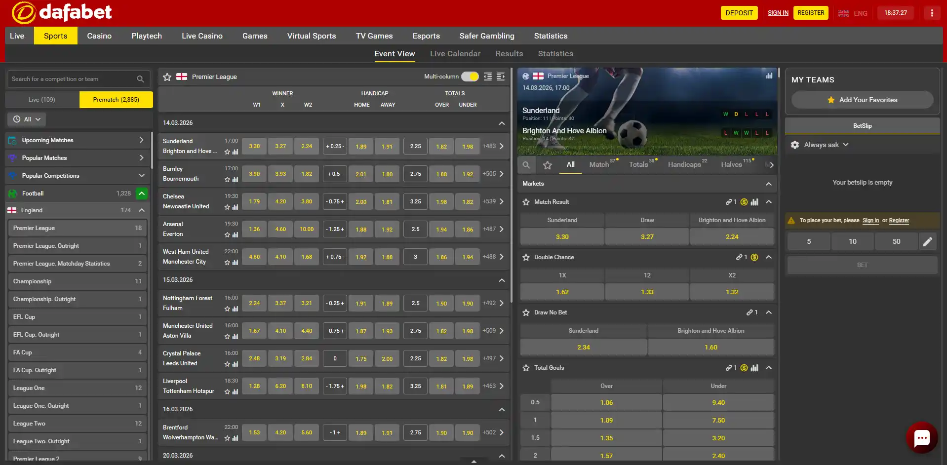 Sportsbook image of Dafabet