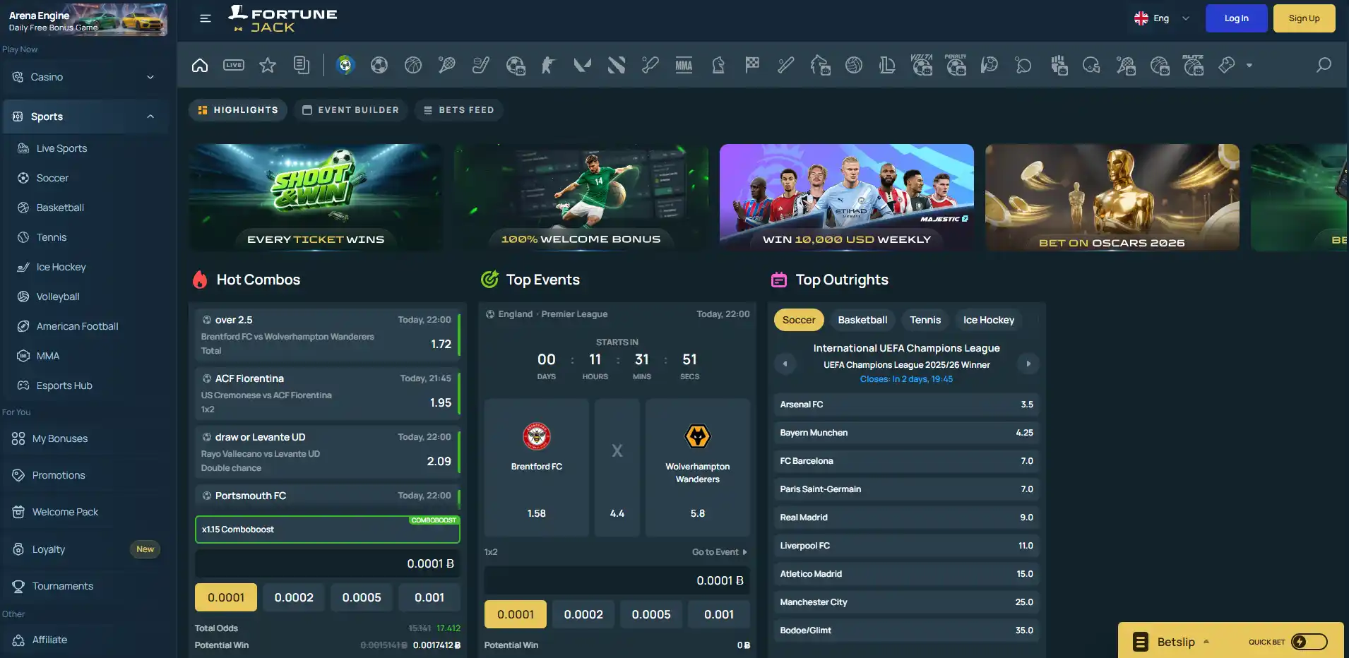 Sportsbook image of FortuneJack