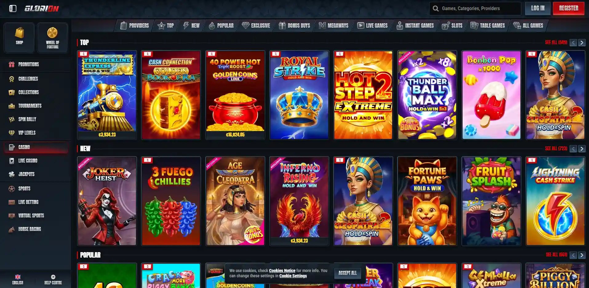 Image of the Glorion Casino section