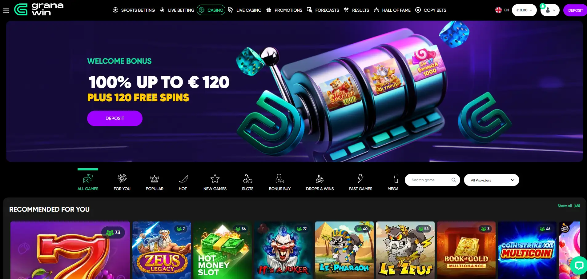 Homepage image of Granawin Casino