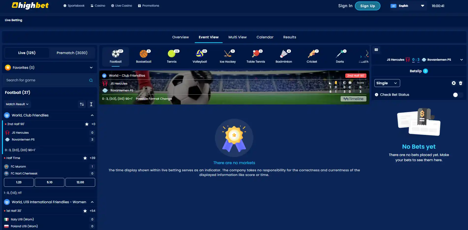 Sportsbook image of Highbet