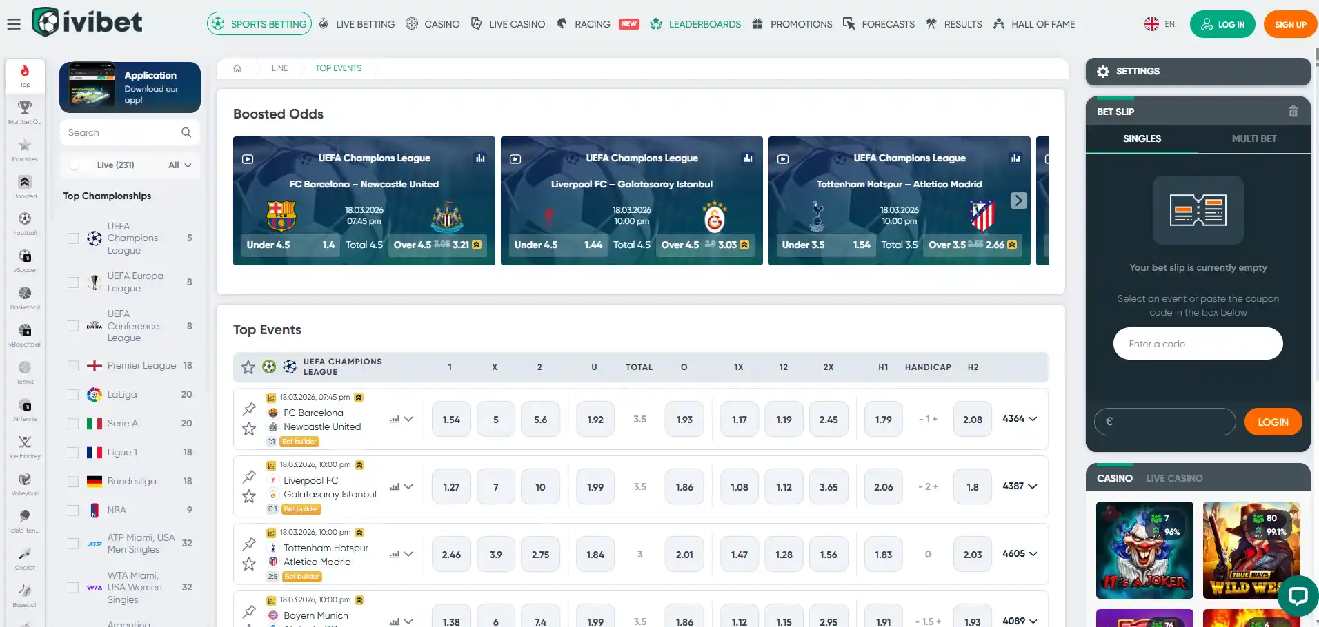 Sportsbook image of Ivibet