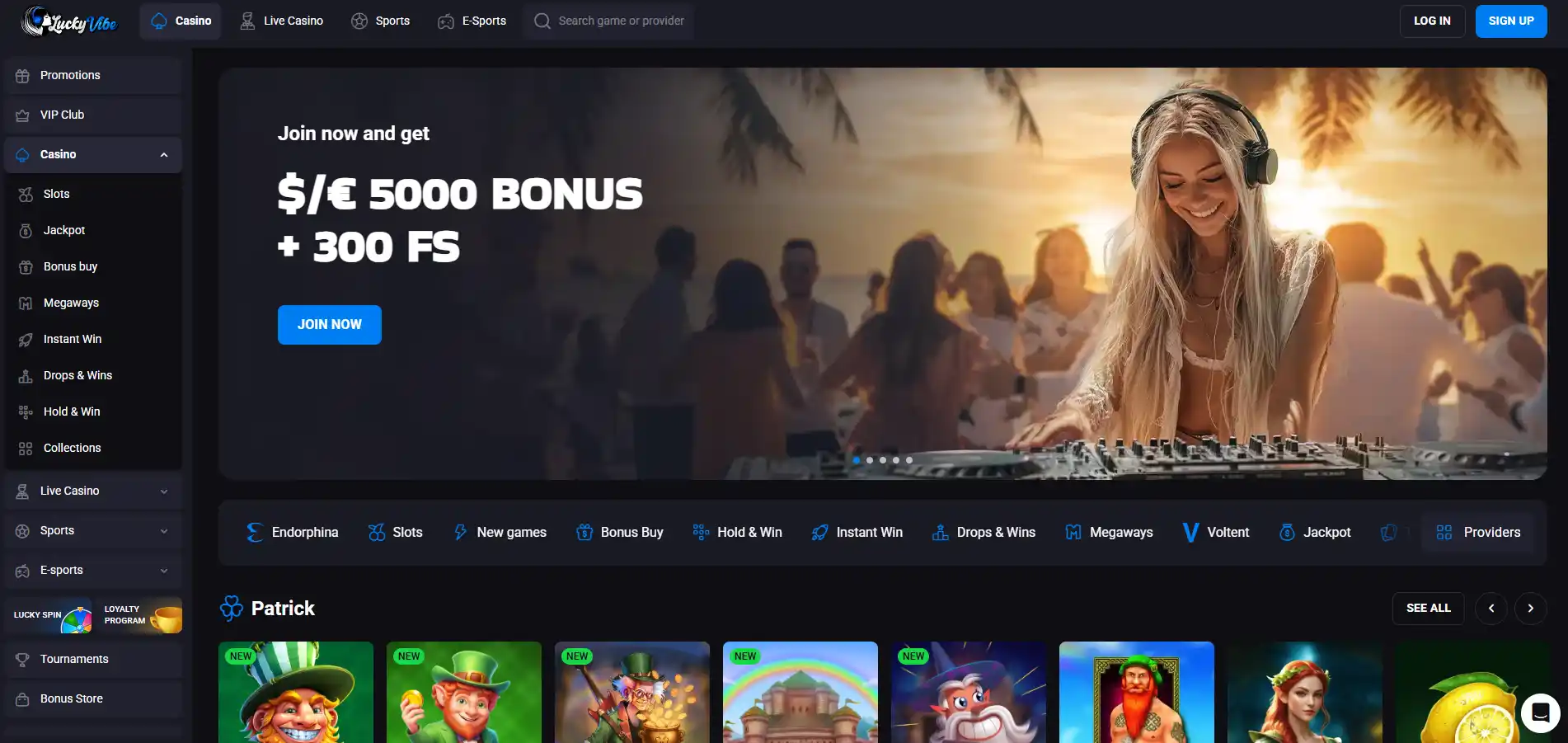 Homepage image of Luckyvibe