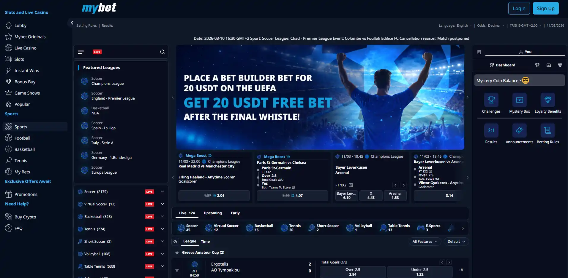 Sportsbook image of Mybet
