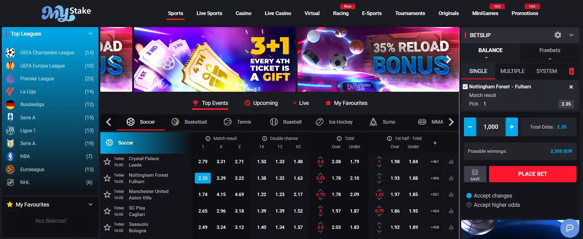 Sportsbook image of Mystake