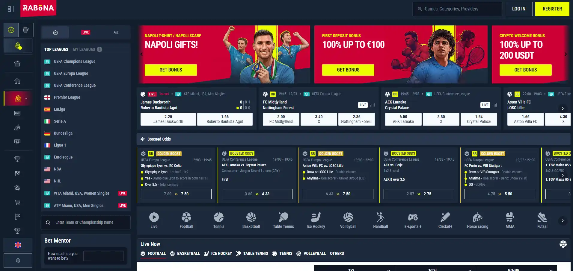 Sportsbook image of Rabona