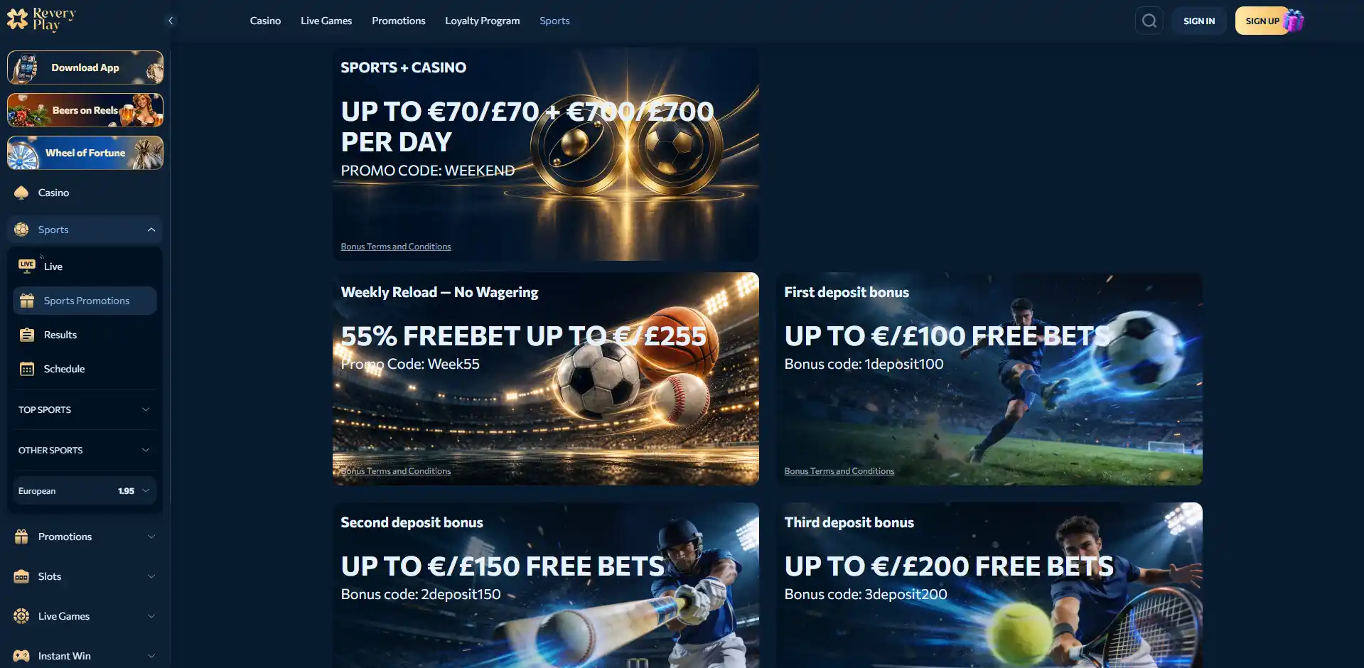 Cover image of Reveryplay Betting Promotions