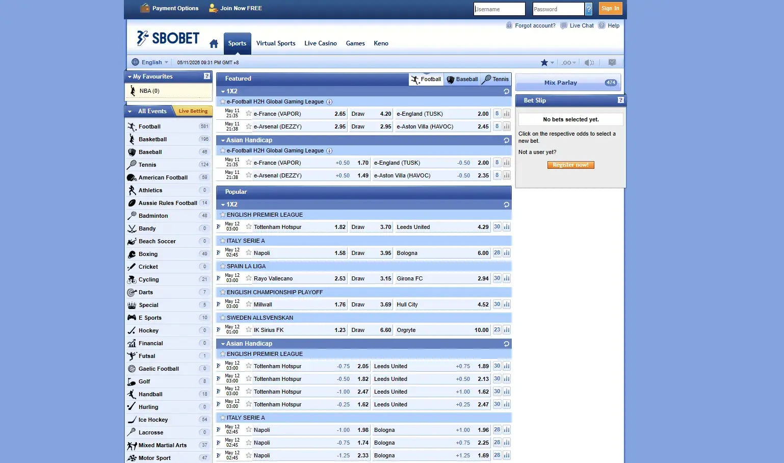 Sportsbook image of SBObet