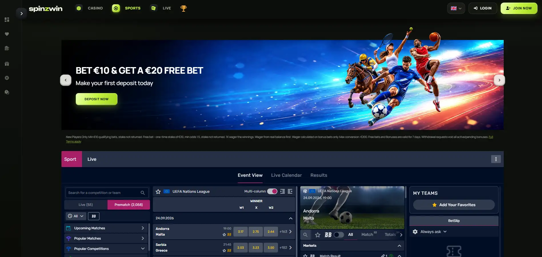 New sportsbook image of Spinzwin